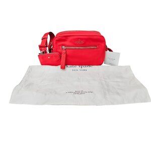 Kate Spade New Chelsea Camera Coin Dust Bag Crossbody Red Shoulder Bag